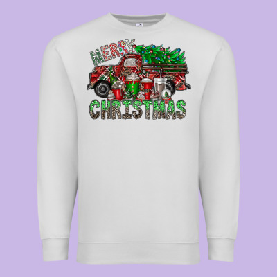 Merry Christmas  Truck Premium Sweatshirt Designed By Cowhidedigitalart