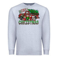 Heather Grey merry christmas  truck Premium Sweatshirt - CowhideDigitalArt