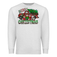 Oatmeal Heather merry christmas  truck Premium Sweatshirt - CowhideDigitalArt