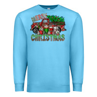 Ocean Blue merry christmas  truck Premium Sweatshirt - CowhideDigitalArt