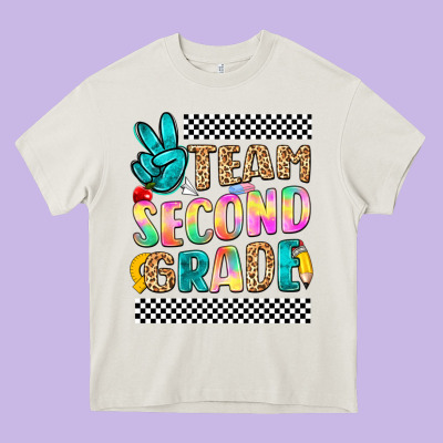 Team Second Grade Heavy Core Tee Designed By Nancycooperartshop