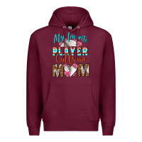 Burgundy My Favorite Player Calls Me Mom Premium Hoodie - BundleAndBundleShop