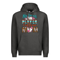 Charcoal Heather My Favorite Player Calls Me Mom Premium Hoodie - BundleAndBundleShop