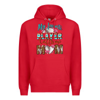 Red My Favorite Player Calls Me Mom Premium Hoodie - BundleAndBundleShop