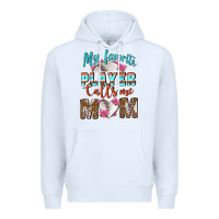 White My Favorite Player Calls Me Mom Premium Hoodie - BundleAndBundleShop
