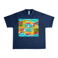 Navy summer Urban Heavy Tee - NancyCooperArtShop