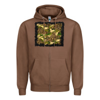 Chestnut camouflage and leopard background Zipper Hoodie - BundleAndBundleShop