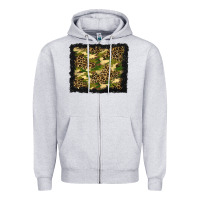 Heather Grey camouflage and leopard background Zipper Hoodie - BundleAndBundleShop