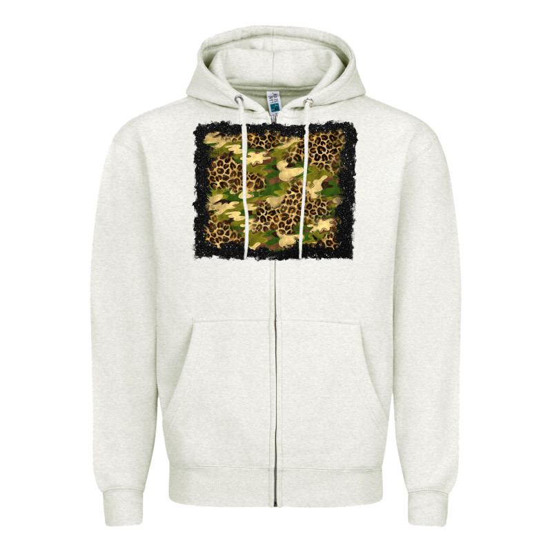 Camouflage And Leopard Background Zipper Hoodie by BundleAndBundleShop | Teevron