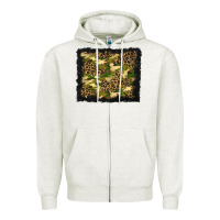 Oatmeal Heather camouflage and leopard background Zipper Hoodie - BundleAndBundleShop