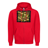 Red camouflage and leopard background Zipper Hoodie - BundleAndBundleShop