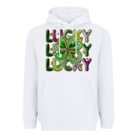 White Lucky Heavyweight Hoodie - CowhideDigitalArt