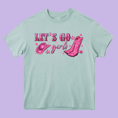 Lets Go Girls Heavy Core Tee Designed By Nancycooperartshop