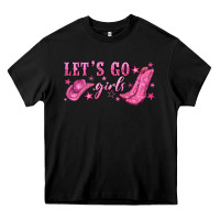 Black lets go girls Heavy Core Tee - NancyCooperArtShop