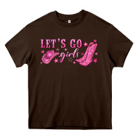 Chocolate Brown lets go girls Heavy Core Tee - NancyCooperArtShop