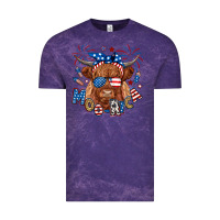 Cloud Purple moo rica highland cow Vintage Tee - RanaPortraitStore