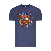 Vintage Denim moo rica highland cow Vintage Tee - RanaPortraitStore