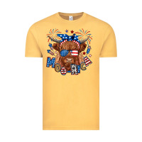 Vintage Mustard moo rica highland cow Vintage Tee - RanaPortraitStore