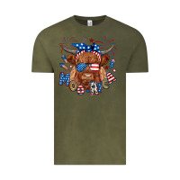 Vintage Olive moo rica highland cow Vintage Tee - RanaPortraitStore