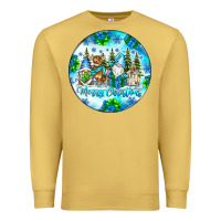 Antique Gold merry christmas Premium Sweatshirt - CowhideDigitalArt