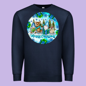 Merry Christmas Premium Sweatshirt Designed By Cowhidedigitalart