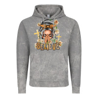 Cloud Rock Silver White Believe Praying Caucasian Messy Bun Vintage Hoodie - texasbilliewilder