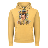 Vintage Mustard Silver White Believe Praying Caucasian Messy Bun Vintage Hoodie - texasbilliewilder