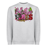 Heather Grey valentine vibes with cowgirl boots olivia Heavyweight Sweatshirt - OliviaCreatesArt