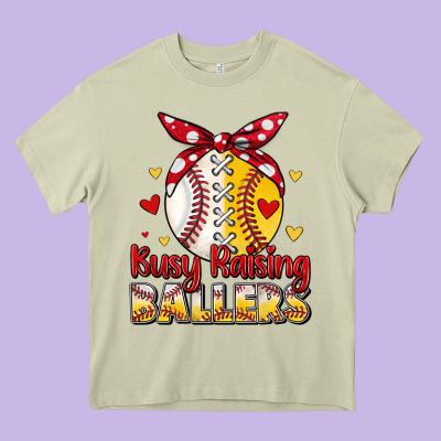 Busy Raising Ballers Heavy Core Tee Designed By Jahusdesignshop