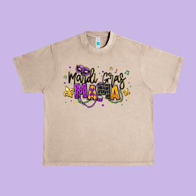 Mardi Gras Mama Urban Heavy Tee Designed By Texasbilliewilder