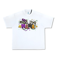 White mardi gras mama Urban Heavy Tee - texasbilliewilder