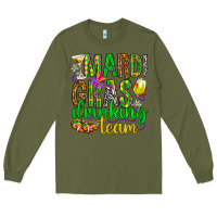 Army Green Mardi Gras drinking team Long Sleeve Tee - HowdyJamesFarm