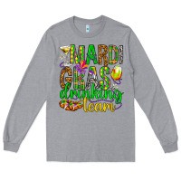 Heather Grey Mardi Gras drinking team Long Sleeve Tee - HowdyJamesFarm
