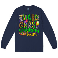 Navy Mardi Gras drinking team Long Sleeve Tee - HowdyJamesFarm