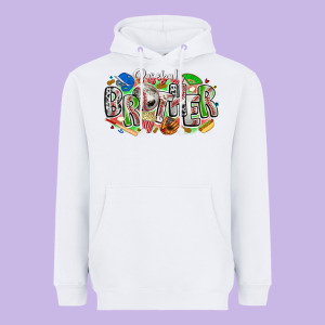 Baseball Brother Heavyweight Hoodie Designed By Cowhidedigitalart