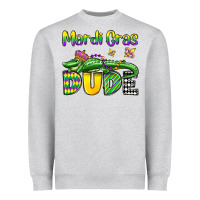 Heather Grey mardi gras dude alligator olivia Heavyweight Sweatshirt - OliviaCreatesArt