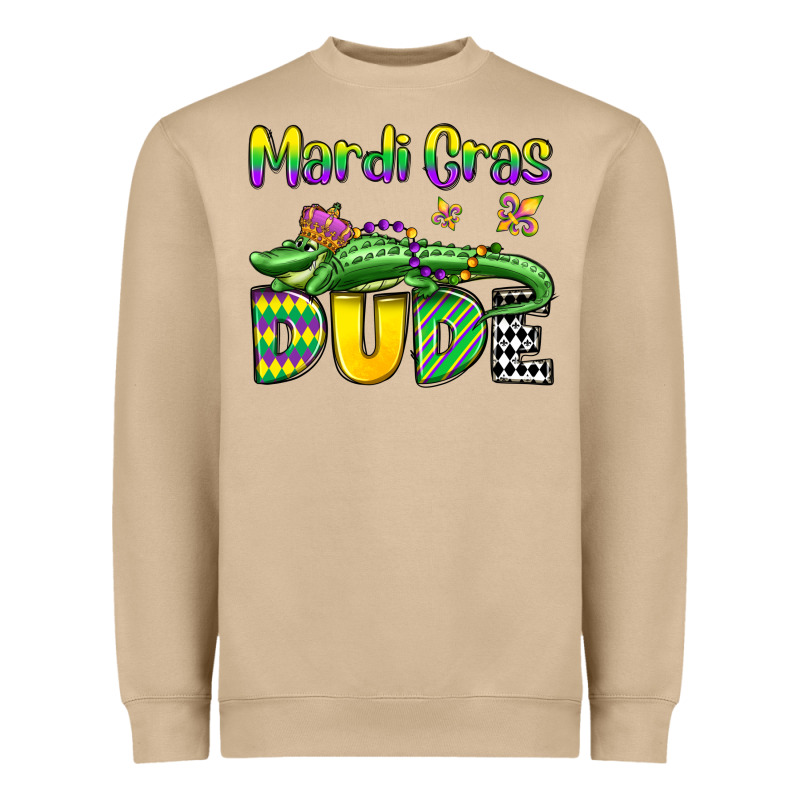 Mardi Gras Dude Alligator Olivia Heavyweight Sweatshirt by OliviaCreatesArt | Teevron