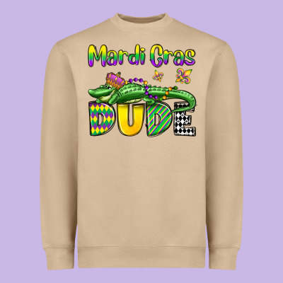 Mardi Gras Dude Alligator Olivia Heavyweight Sweatshirt Designed By Oliviacreatesart