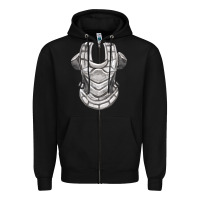 Black Chest Protector Fa Element Zipper Hoodie - FaDigitalArtStudio