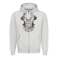 Dove Grey Chest Protector Fa Element Zipper Hoodie - FaDigitalArtStudio