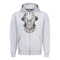 Heather Grey Chest Protector Fa Element Zipper Hoodie - FaDigitalArtStudio