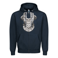 Navy Chest Protector Fa Element Zipper Hoodie - FaDigitalArtStudio