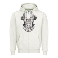 Oatmeal Heather Chest Protector Fa Element Zipper Hoodie - FaDigitalArtStudio
