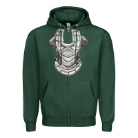 Sports Green Chest Protector Fa Element Zipper Hoodie - FaDigitalArtStudio