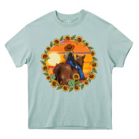 Arona cowgirl sunflower Heavy Core Tee - MaliasSmallBusiness