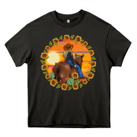 Asphalt cowgirl sunflower Heavy Core Tee - MaliasSmallBusiness