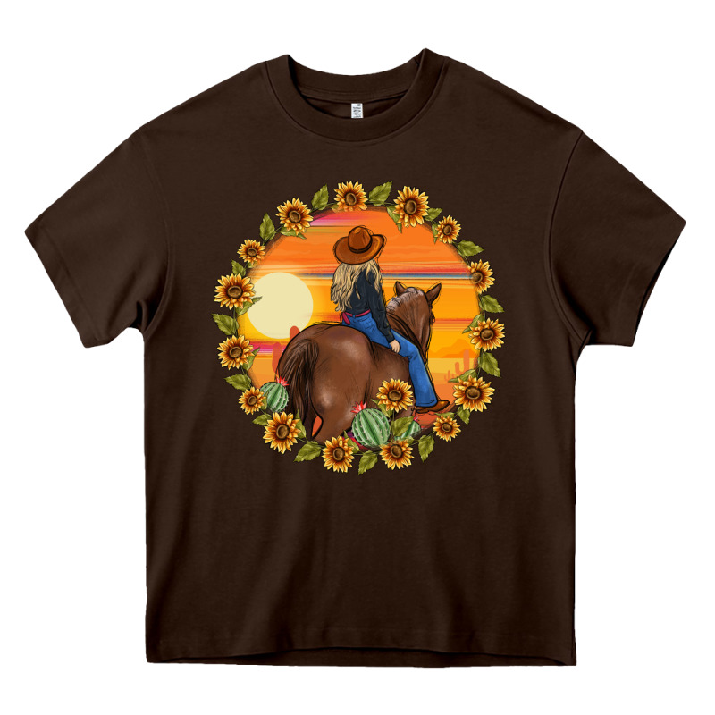 Cowgirl Sunflower Heavy Core Tee by MaliasSmallBusiness | Teevron