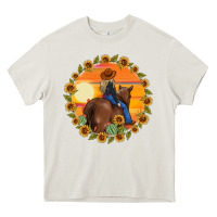 Cream cowgirl sunflower Heavy Core Tee - MaliasSmallBusiness