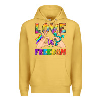 Antique Gold Love Is Freedom Premium Hoodie - BundleAndBundleShop
