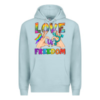 Blue Mist Love Is Freedom Premium Hoodie - BundleAndBundleShop